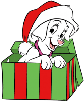 a cute santa doggy